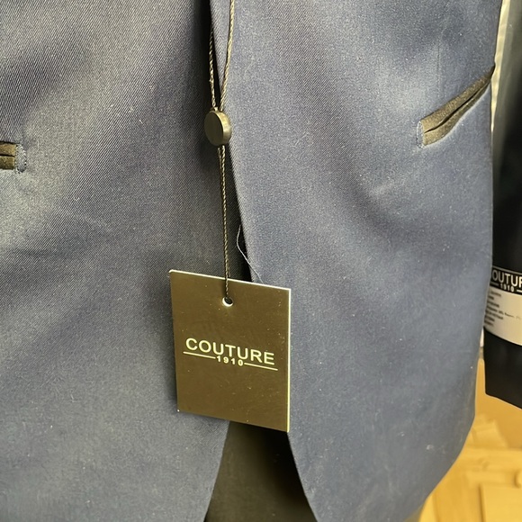 Navy with Black Shawl Lapel Tux Jacket Slim Stretch fit size 38 Reg NWT - Picture 2 of 4